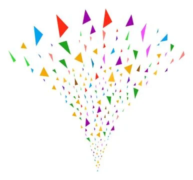 Triangular Fragments Fountain Stream 스톡 일러스트