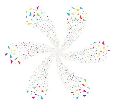 Triangular Fragments Swirl Motion Illustrazione stock