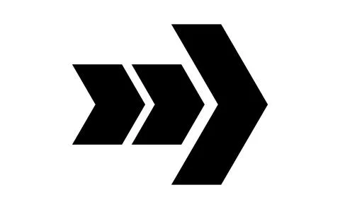 Triangular frame arrow icon, Geometric hollow pointer symbol, Black open arro イラスト素材