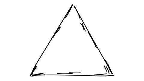 Triangular frame stylized as freehand drawing. Stock Footage 115731273