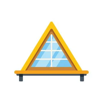 Triangular garret window illuminating modern house roof Illustrazione stock