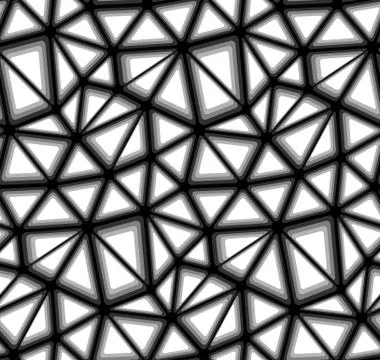 Triangular Geometric Mosaics, Vector Seamless Background Pattern Stock Illustration