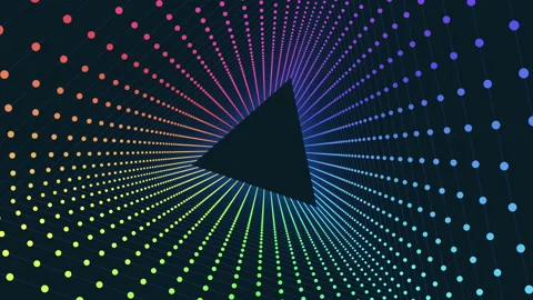 Triangular geometric pattern with colorful lines and dots Stock Footage 253970339