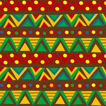 Triangular geometric pattern in ethnic style with folk motifs イラスト素材