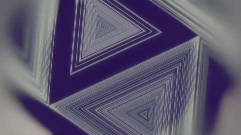 Triangular geometric pattern of running light stripes 3d render loop animation Stock Footage 279447259