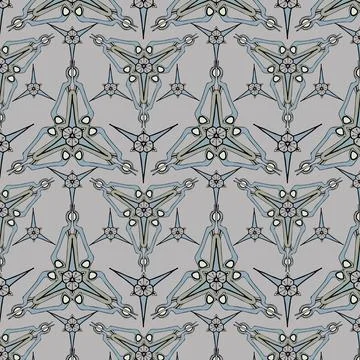 Triangular geometric shapes geometric seamless pattern on gray background Illustrazione stock