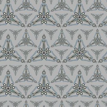 Triangular geometric shapes on gray background geometric seamless pattern Stock Illustration