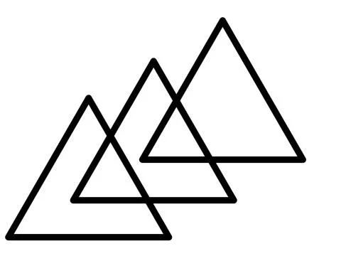 Triangular geometric on white background Stock Photos