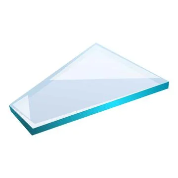 Triangular glass pane casting light refraction Stock Illustration