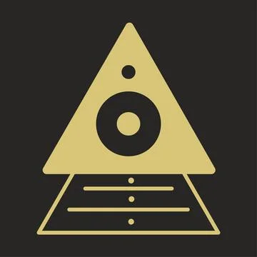 Triangular golden magic symbol isolated vector illustration Illustrazione stock