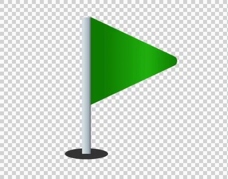 Triangular gradient green flag icon with silver pole 스톡 일러스트