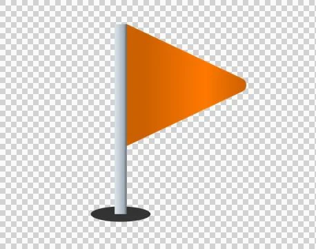 Triangular gradient orange flag icon with silver pole 스톡 일러스트