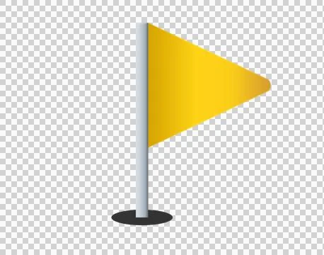 Triangular gradient yellow flag icon with silver pole 스톡 일러스트