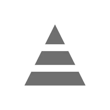 Triangular graph grey icon. Isolated on white background Illustrazione stock