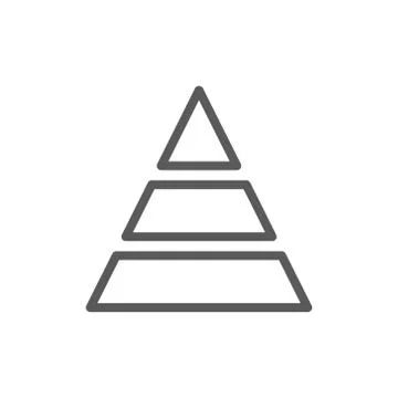 Triangular graph line icon. Isolated on white background Stock Illustration