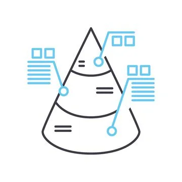 Triangular graph line icon, outline symbol, vector illustration, concept sign Stock Illustration