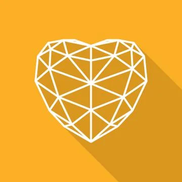 Triangular heart icon. Vector illustration. Stock Illustration