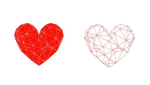 Triangular heart shape design vector イラスト素材