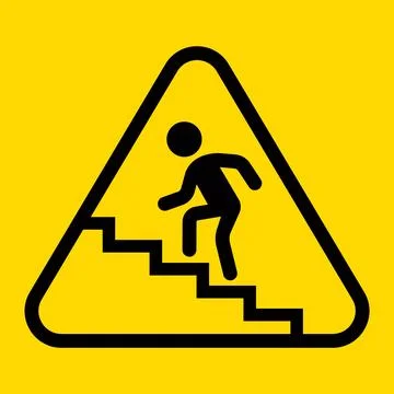 Triangular icon man climb stairs. Stock Illustration