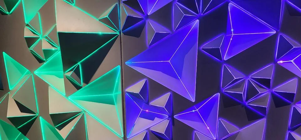 Triangular Illuminated Interior Neon Lights  Foto stock