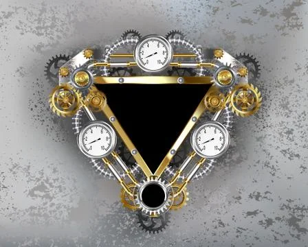 Triangular industrial banner Stock Illustration