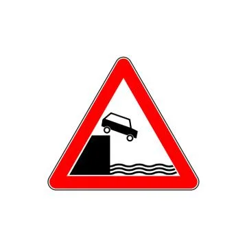 Triangular isolated sign for water warning Stock Illustration