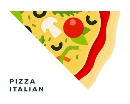 Triangular Italian Pizza piece flat icon vector isolated Ilustração Stock