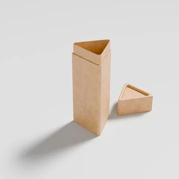 Triangular kraft paper tube, recyclable triangle stick container Illustrazione stock