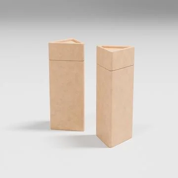 Triangular kraft paper tube, recyclable triangle stick container Stock Illustration