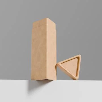 Triangular kraft paper tube, recyclable triangle stick container Stock Illustration