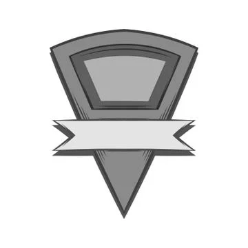Triangular label icon, black monochrome style Illustrazione stock