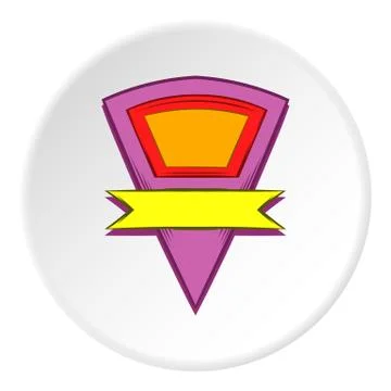 Triangular label icon, cartoon style Illustrazione stock