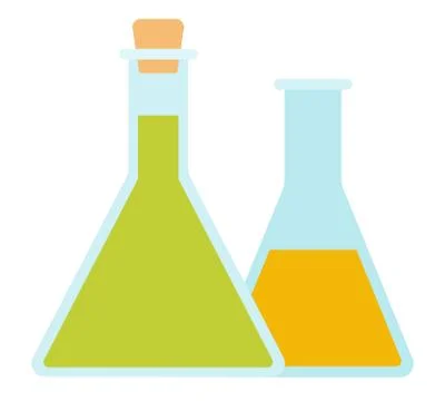 Triangular laboratory flasks vector icon flat isolated Stock Illustration