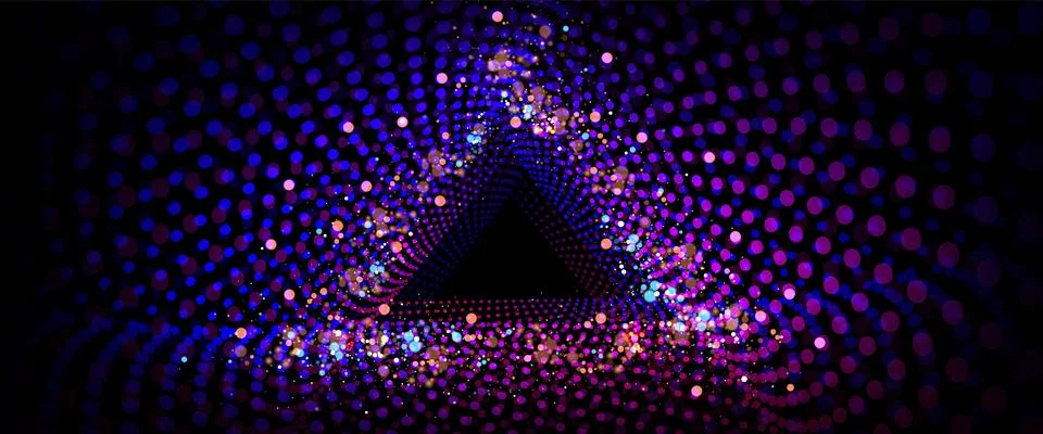 Triangular light tunnel background for disco party Illustrazione stock