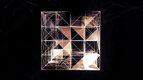 Triangular lines in cubic design. Motion. Bright design of their set of lines Illustrazione stock