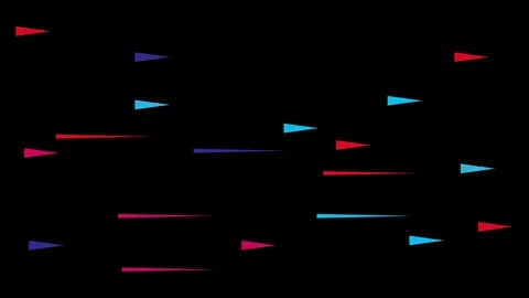 Triangular lines in glitch colors on a black screen. Stylized cartoonish matrix Stock Footage 292686619