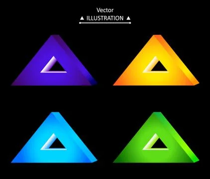 Triangular logo set Stock Illustration