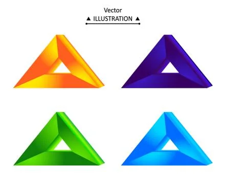 Triangular logo set Illustrazione stock