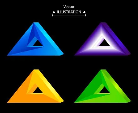 Triangular logo set Illustrazione stock