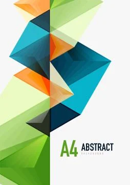Triangular low poly a4 size geometric abstract template 스톡 일러스트