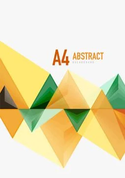 Triangular low poly a4 size geometric abstract template 스톡 일러스트