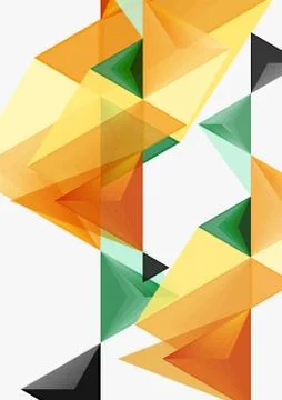 Triangular low poly a4 size geometric abstract template 스톡 일러스트