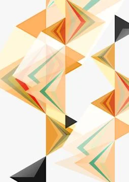Triangular low poly a4 size geometric abstract template Illustrazione stock