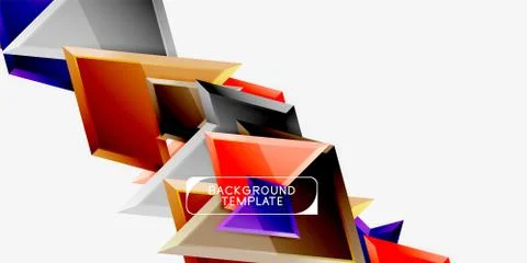 Triangular low poly background design, multicolored triangles. Vector イラスト素材