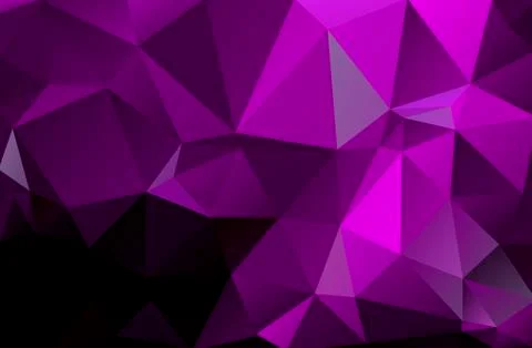 Triangular low poly, lilac, dark, mysterious, purple mosaic pattern backgroun Stock Illustration