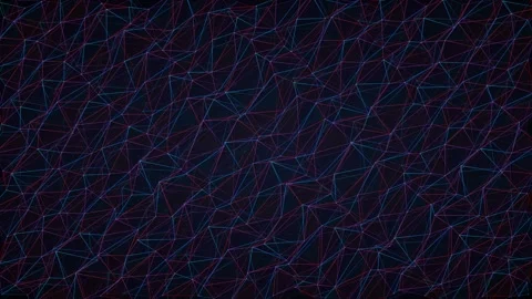 Triangular Low Poly Network Loop - Red Blue Gradient Wireframe Backdrop Stock Footage 341792376