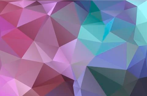 Triangular low poly, pink, lilac, soft, light, mosaic pattern background, Vec イラスト素材