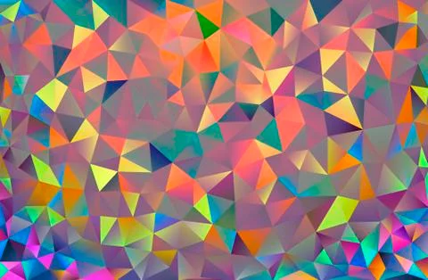 Triangular low poly, rainbow, multicolor, glow, holiday, celebration mosaic p Stock Illustration