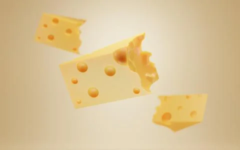 Triangular lump piece of hard cheese with holes. Swiss Emmental, dutch Edam or Stock Illustration