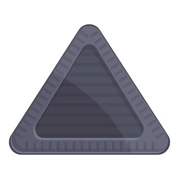 Triangular manhole icon, cartoon style Ilustración de archivo